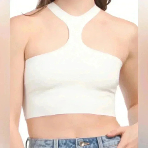 Revolve Commando Neoprene Y-Front Crop Top White Size Small NWT - Picture 1 of 6